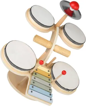 HANABASS 1 Set Drum Set Jazz Drum for Early Education Musical Instrument to Enhance Hand Eye Coordination and Musical Talent Present