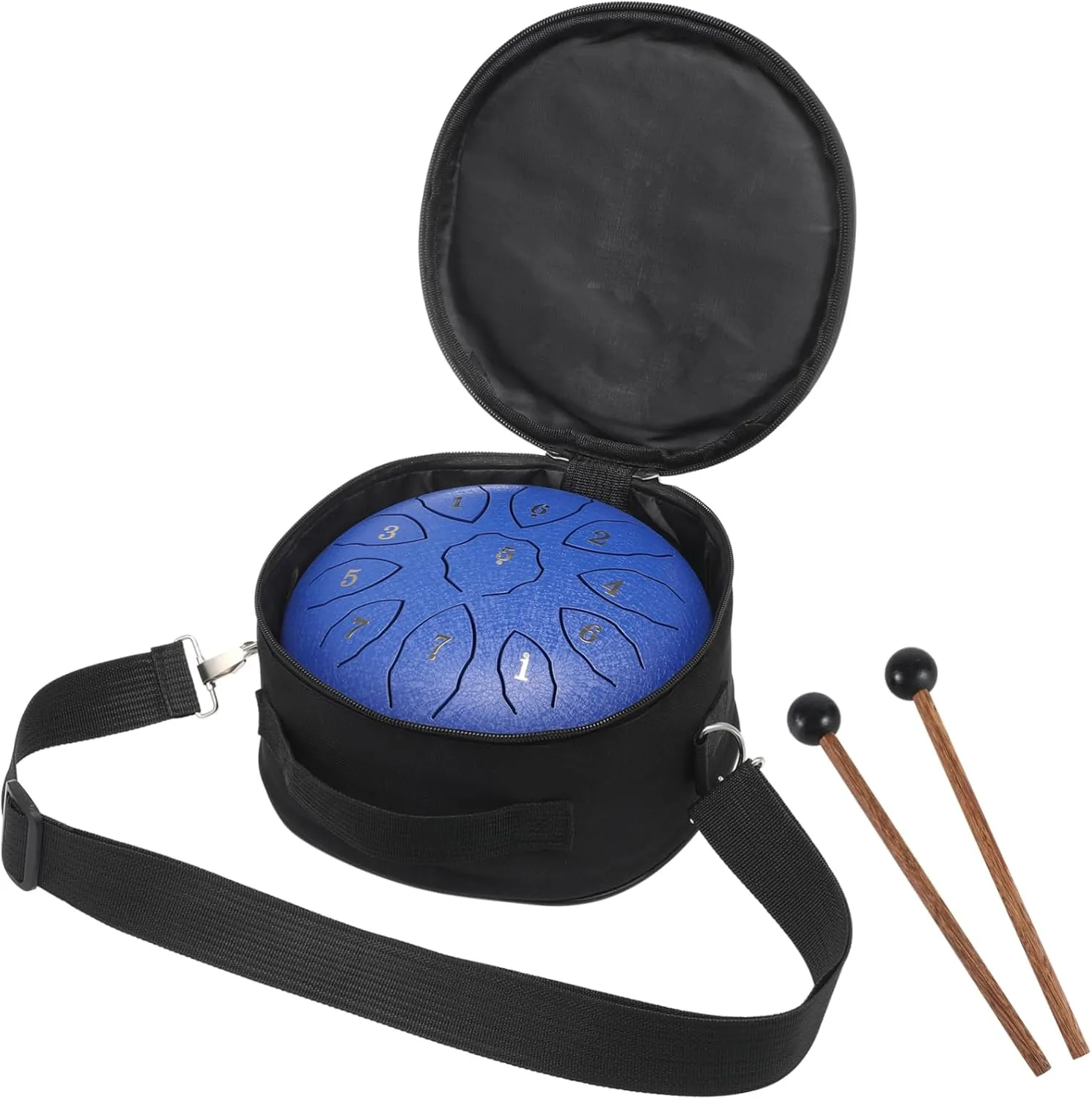 Hand Pan Drums Set for Boys and Girls 8'' Therapeutic Chakra Drum Musical Instrument Set Book Mallets Bag