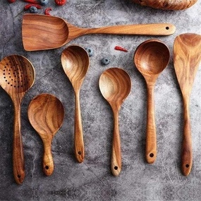 Handmade Wooden Cooking Utensils Set | 7 Utensils