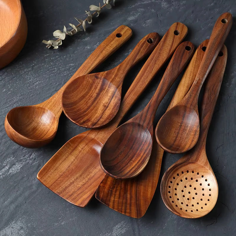 Handmade Wooden Cooking Utensils Set | 7 Utensils