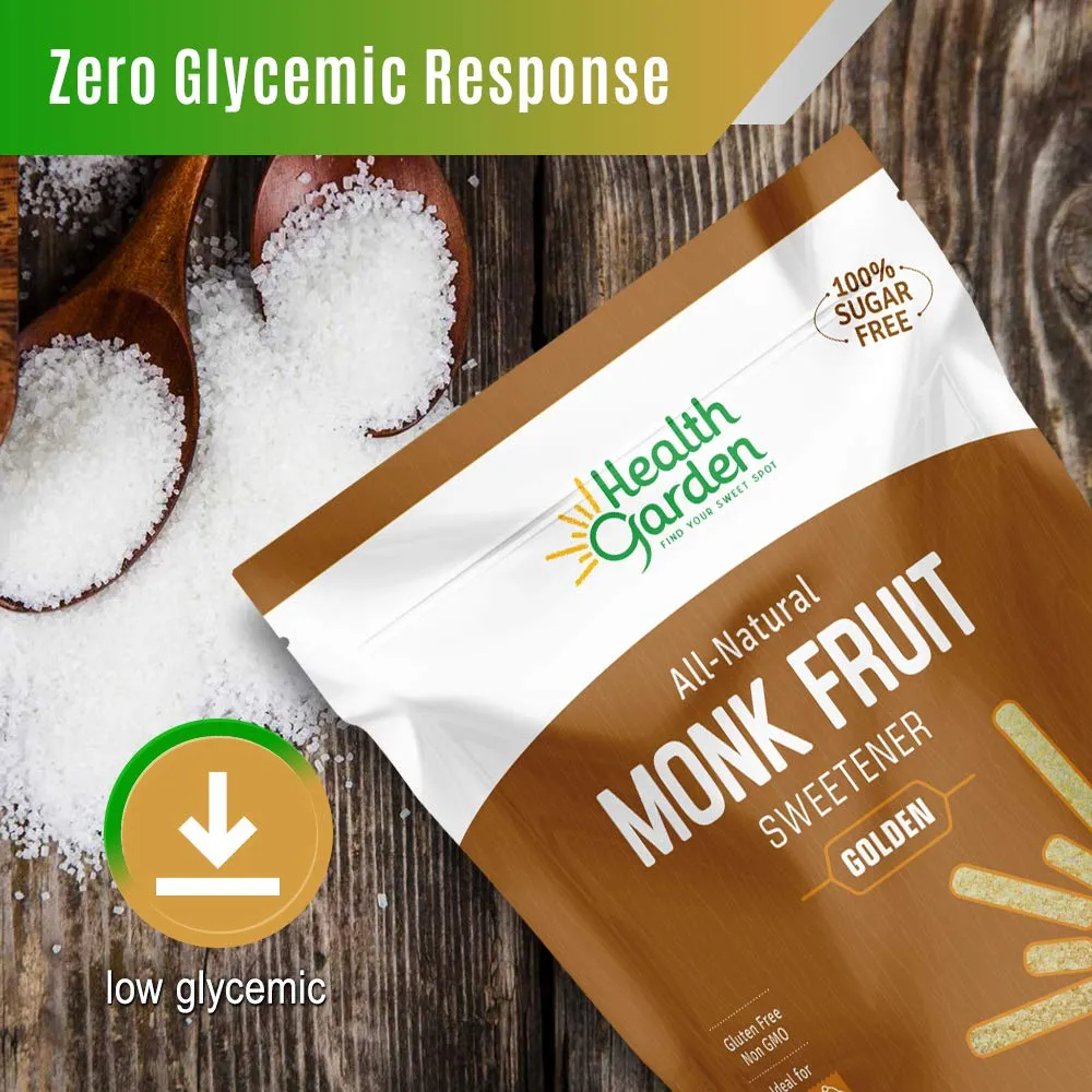 Health Garden Monk Fruit Sweetener, Golden- Non GMO - Gluten Free - 1:1 Sugar Substitute - Kosher - Keto Friendly (2.5 lbs)