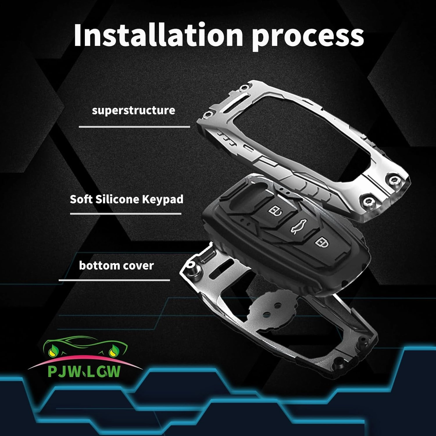 Heavy Metal Key Fob Cover Protector, Compatible with Audi A1 A3 Q3 Q7 R8 A6L TT Keychain Accessories