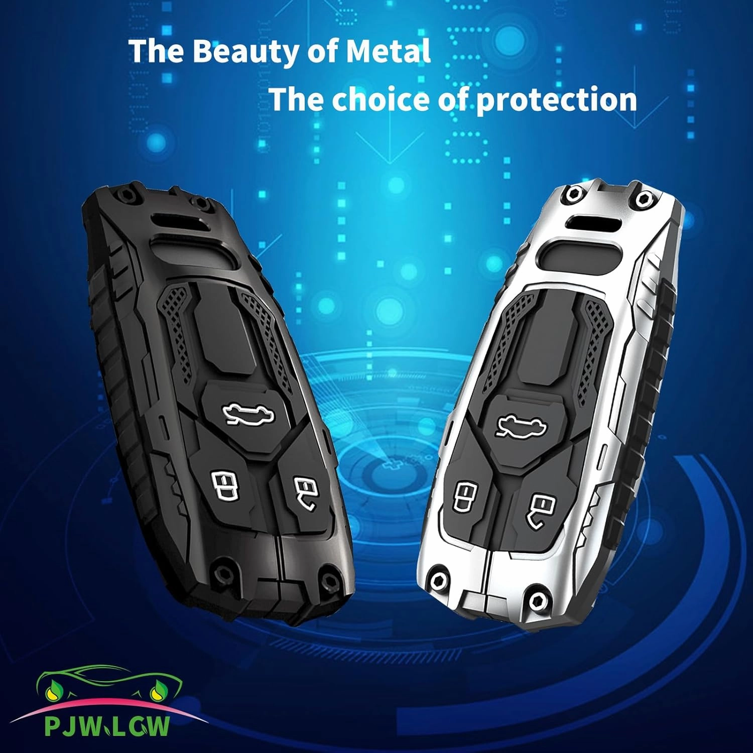 Heavy Metal Key Fob Cover Protector, Compatible with Audi A1 A3 Q3 Q7 R8 A6L TT Keychain Accessories