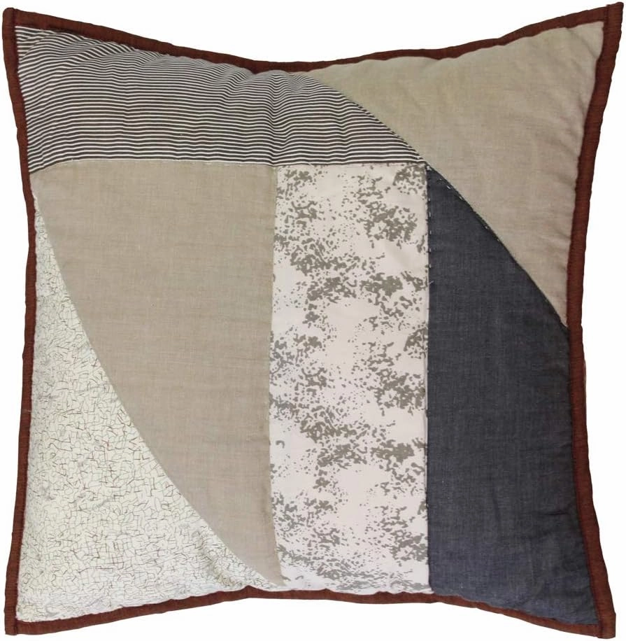 Heritage Log Cabin Super King Quilt - 5 Pieces Set (Contains Quilt-110 Wx96 L, Pillow Shams-21 x27, Toss Pillow-16 x16 & Bed Skirt-76 x80), Hand-Cut and Patchwork Cotton Fabric Blocks