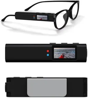 High-Resolution 2.7K Wearable Camera, Portable Small Digital Video Body Camera, Head Mounted Sports Camera, Video Recording Camera Glasses for Travelers/Business (White 1pcs)