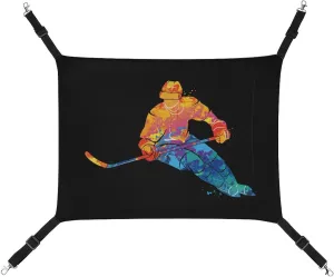 Hockey Cat Hanging Hammock Soft Breathable Pet Cage Dog Hammock with Adjustable Straps and Metal Hooks