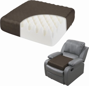 HOMBYS 5" Thick Egg Shaped Foam Recliner Chair Cushion for Elderly, Thicken & Extra Large Seat Cushion Cahir Pad for Couch, Armchair, Wheelchair for Easy to Stand Up & Reduce Hip & Lumbar Pain,Brown