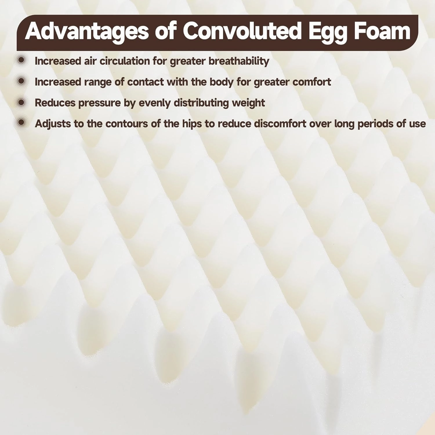 HOMBYS 5" Thick Egg Shaped Foam Recliner Chair Cushion for Elderly, Thicken & Extra Large Seat Cushion Cahir Pad for Couch, Armchair, Wheelchair for Easy to Stand Up & Reduce Hip & Lumbar Pain, Gray