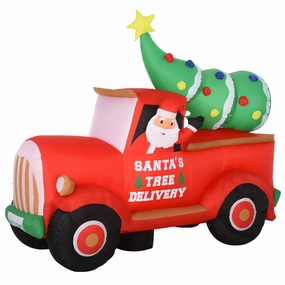 Homcom 6ft Truck Inflatable Christmas Decoration|Homcom Camion Gonflable De Noel