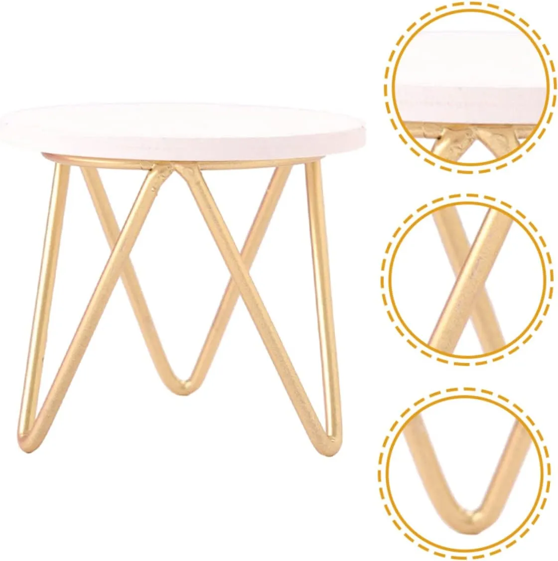 Home Accessories 3pcs for Dollhouse Table Round Side Tiny Scale Decor Room Tea Miniature Toy Mini Decoration Furniture Doll House Living Nightstand Scenes Wooden Model Miniatures