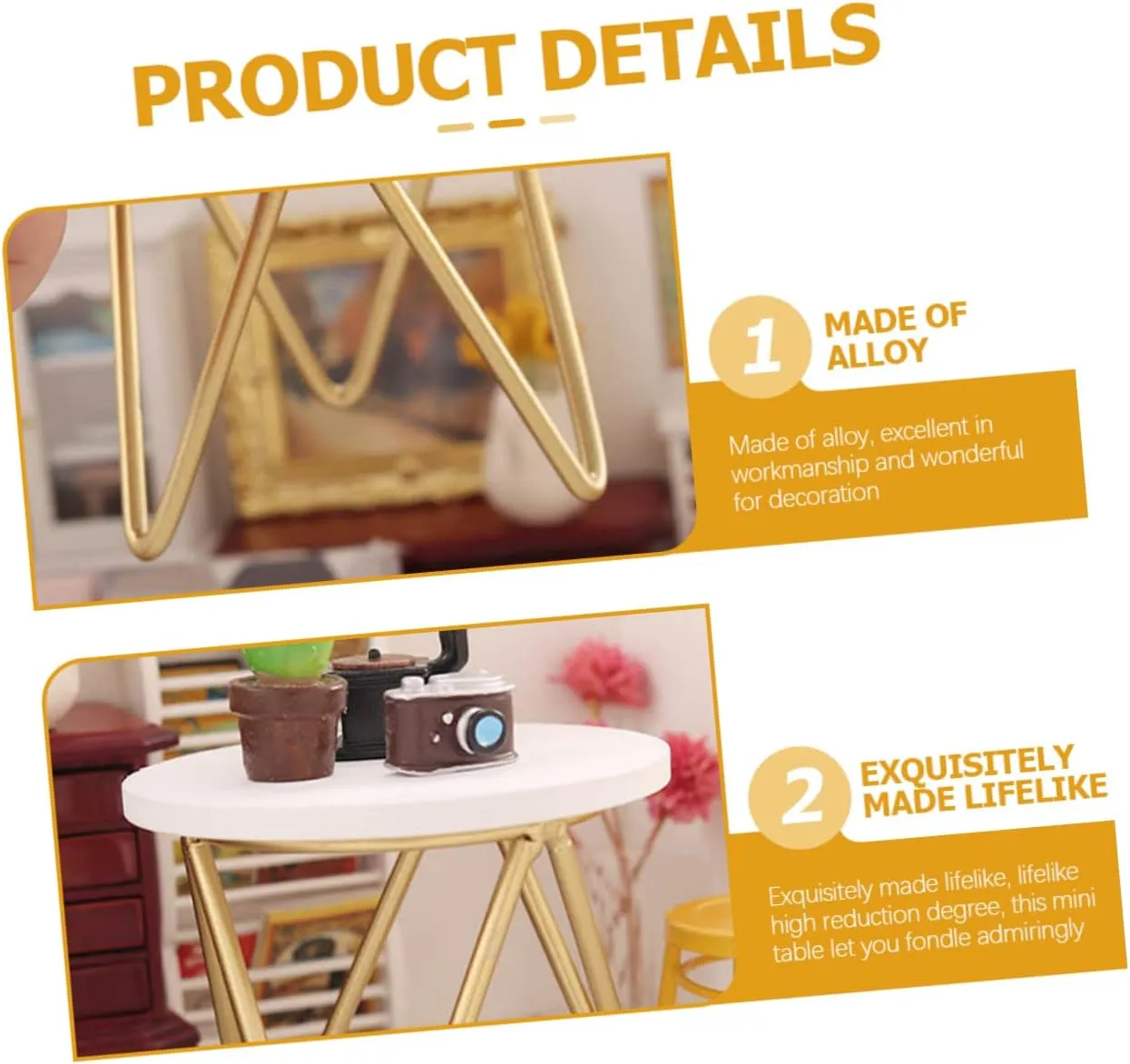 Home Accessories 3pcs for Dollhouse Table Round Side Tiny Scale Decor Room Tea Miniature Toy Mini Decoration Furniture Doll House Living Nightstand Scenes Wooden Model Miniatures