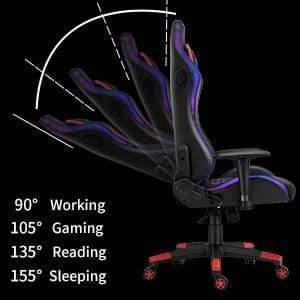 HopeRacer Labradores Series LED RGB Racing Gaming Chair with Bluetooth Music Speaker