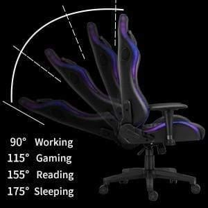 HopeRacer Labradores Series LED RGB Racing Gaming Chair with Bluetooth Music Speaker