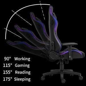HopeRacer Labradores Series LED RGB Racing Gaming Chair with Bluetooth Music Speaker