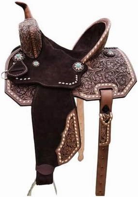 Horse Saddle Barrel Racing Western Wooden Tree Handmade Premium Leather Comfort Horse Trail Equestrian Tooled Carved Horse Riding Saddle Size: 10"-18 inches Seat Available, FS06