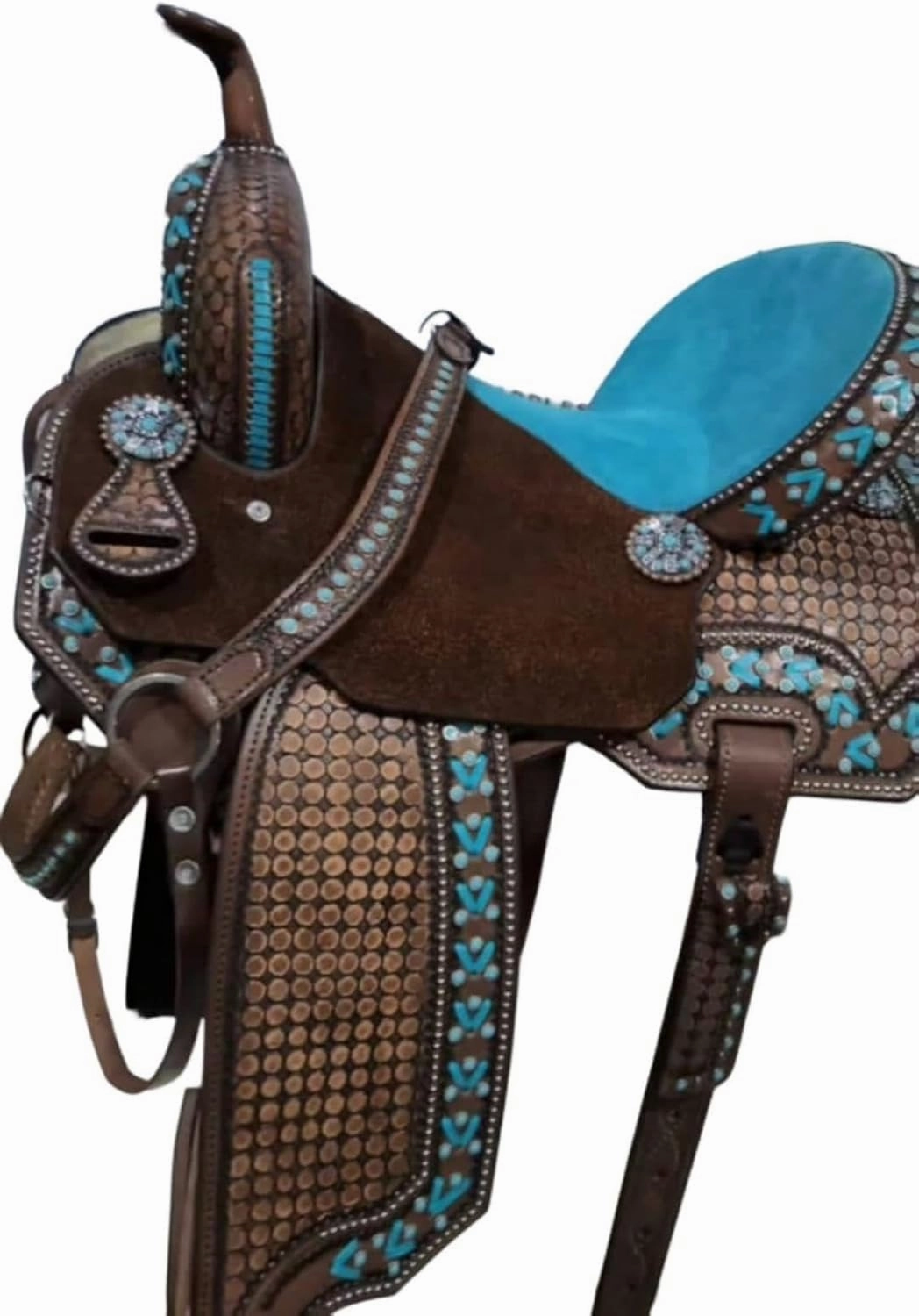 Horse Saddle Barrel Racing Western Wooden Tree Handmade Premium Leather Comfort Horse Trail Equestrian Tooled Carved Horse Riding Saddle Size: 10"-18 inches Seat Available, FS07