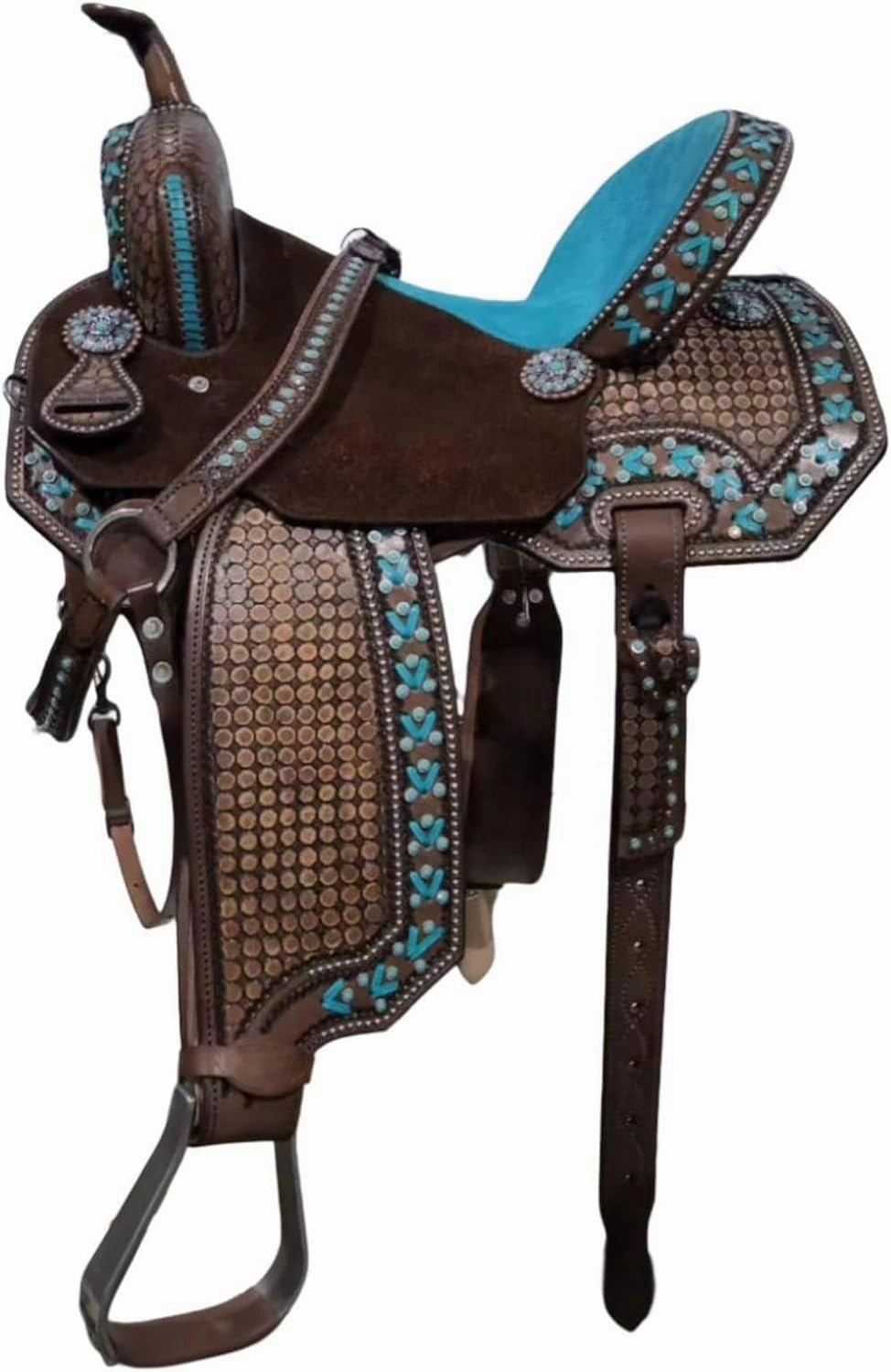Horse Saddle Barrel Racing Western Wooden Tree Handmade Premium Leather Comfort Horse Trail Equestrian Tooled Carved Horse Riding Saddle Size: 10"-18 inches Seat Available, FS07