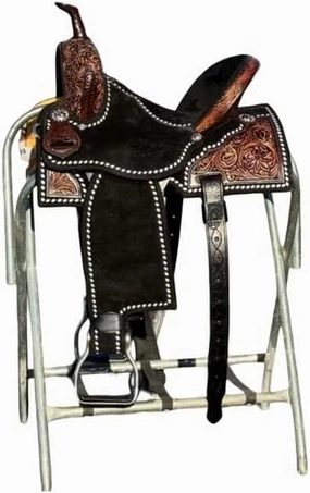 Horse Saddle Barrel Racing Western Wooden Tree Handmade Premium Leather Comfort Horse Trail Equestrian Tooled Carved Horse Riding Saddle Size: 10"-18 inches Seat Available, FS17