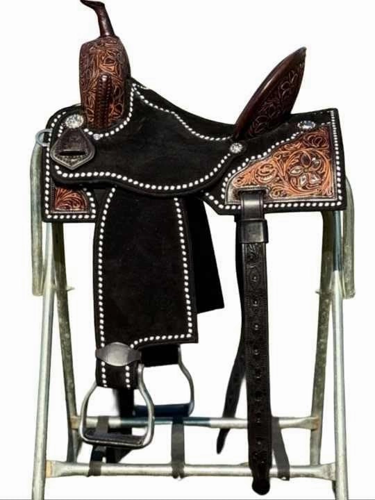 Horse Saddle Barrel Racing Western Wooden Tree Handmade Premium Leather Comfort Horse Trail Equestrian Tooled Carved Horse Riding Saddle Size: 10"-18 inches Seat Available, FS17