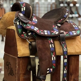 Horse Saddle Barrel Racing Western Wooden Tree Handmade Premium Leather Comfort Horse Trail Equestrian Tooled Carved Horse Riding Saddle Size: 10"-18 inches Seat Available, FS19