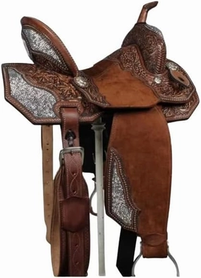Horse Saddle Barrel Racing Western Wooden Tree Handmade Premium Leather Comfort Horse Trail Equestrian Tooled Carved Horse Riding Saddle Size: 10"-18 inches Seat Available, YU01