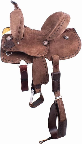 Horse Saddle Western Barrel Racing Racer Leather Handmade Premium Comfort Riding Trail Equestrian Tooled Carved Best Horse Riding Saddle for Horse Size: 10-18 inches Seat Available, BRD318