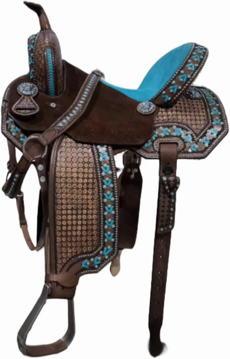 Horse Saddles Barrel Racing Western Wooden Tree Handmade Premium Leather Comfort Horses Trail Equestrian Tooled Carved Horse Saddle Riding Size: 10-18 inches Seat, KA07