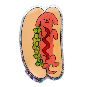 Hot Doggy Dog Glitter Sticker