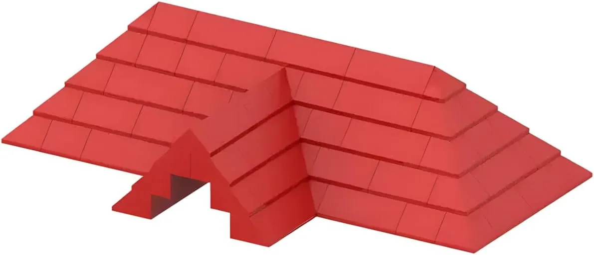 House Castle DIY Roof Tiles Pack Building Blocks Set Compatible with Other Assembles Bricks Particles No Instruction Toys Gift for Adult and Kids Birthday Christmas Halloween (Red)