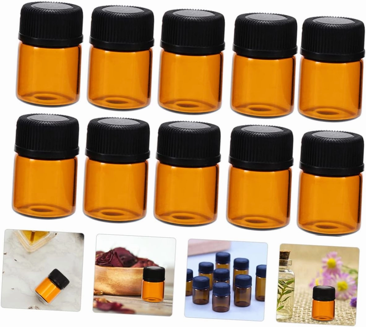 Housoutil 72 Pcs Essential Oil Bottle Perfume Sample Containers Lip Gloss Clear Makeup Holder Bottled Filling