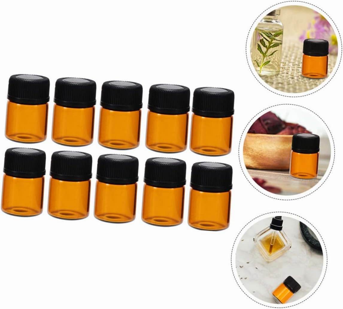 Housoutil 72 Pcs Essential Oil Bottle Perfume Sample Containers Lip Gloss Clear Makeup Holder Bottled Filling