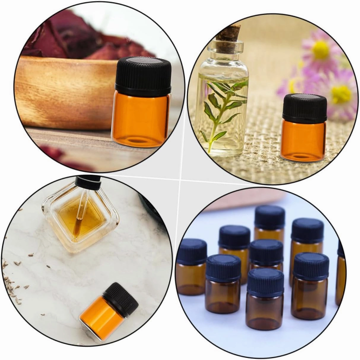 Housoutil 72 Pcs Essential Oil Bottle Perfume Sample Containers Lip Gloss Clear Makeup Holder Bottled Filling