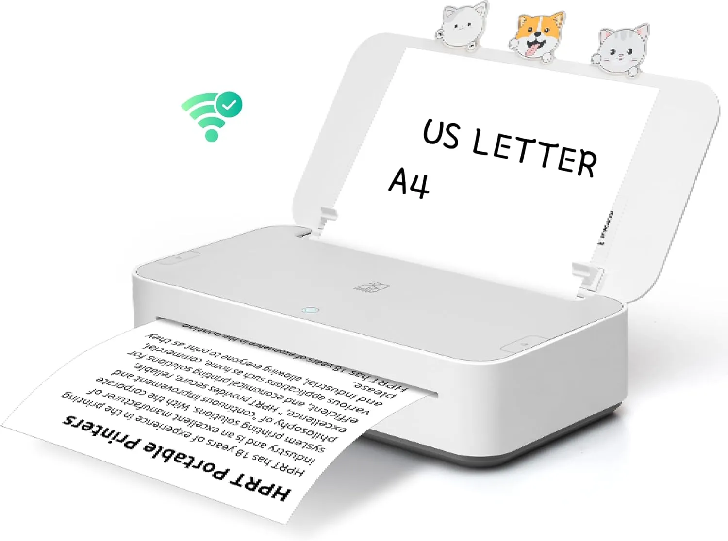 HPRT GT1 Thermal Transfer Inkless Printer for Home Use, Wi-Fi Connection Supports 11''x8.5'' US Letter 300DPI High Resolution Printer (GT1-White)