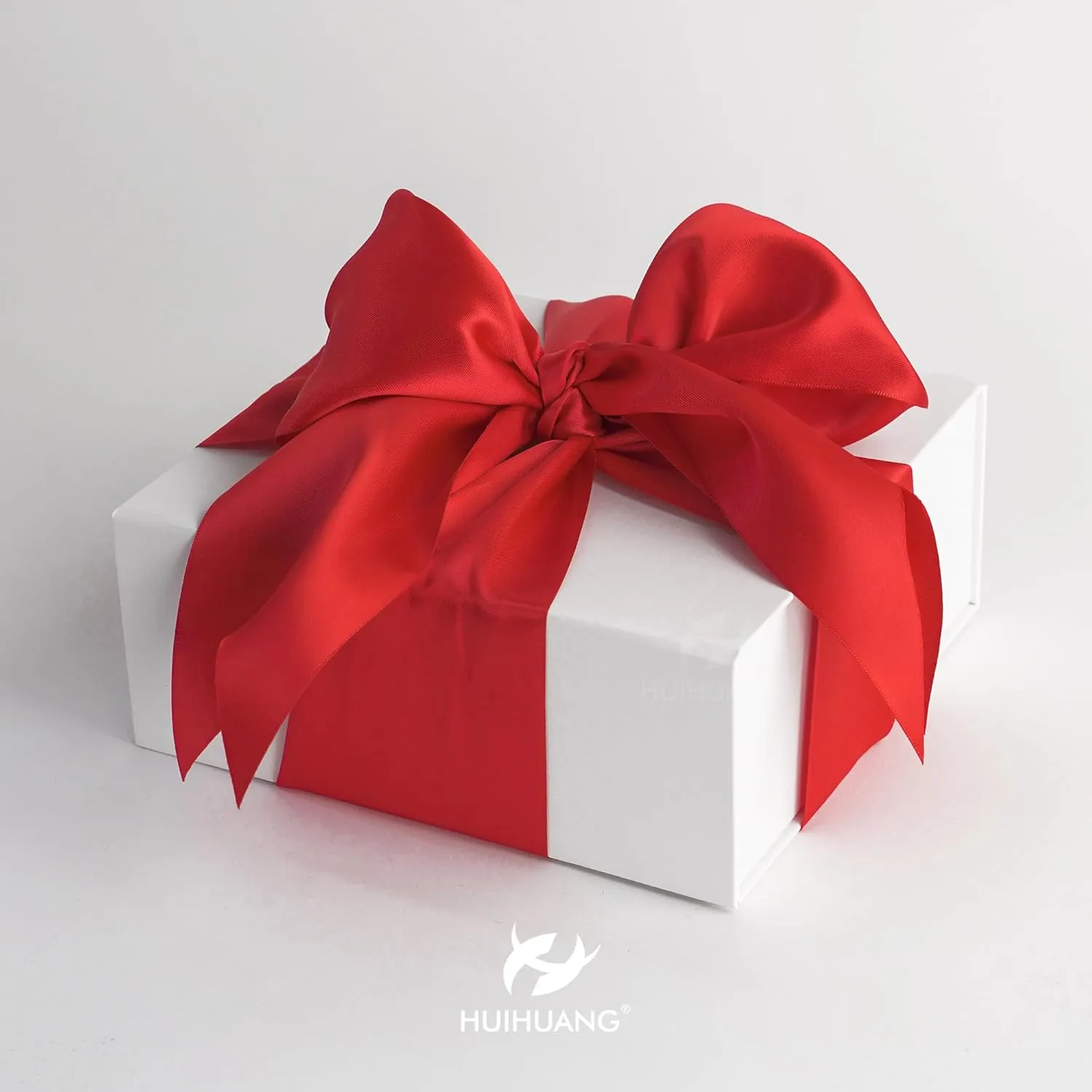 HUIHUANG 4 inch Wide Red Satin Ribbon Double-Faced Thick Polyesater Ribbon 10 Yard/Spool, for Grand Opening, Chair Sash, Ceremony Bows Making, Flower Bouquet, Sewing, Crafts, Christmas Decor