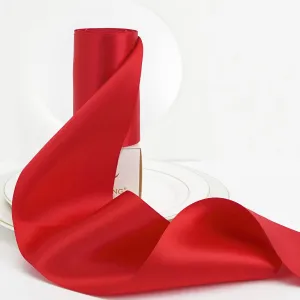 HUIHUANG 4 inch Wide Red Satin Ribbon Double-Faced Thick Polyesater Ribbon 10 Yard/Spool, for Grand Opening, Chair Sash, Ceremony Bows Making, Flower Bouquet, Sewing, Crafts, Christmas Decor