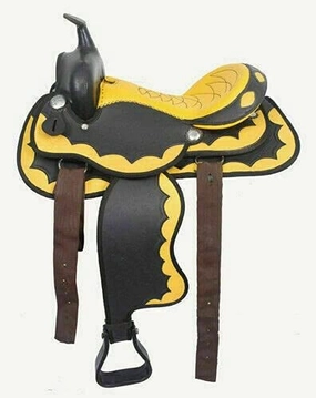 HUMAYL Saddlery Western Barrel Racing Horse Saddle Handmade Synthetic Cordura Lightweight Barrel Racing Saddle Trail Tack Classic Equestrian Horse Saddle Tack Size 10" to 18" inches Seat SB86