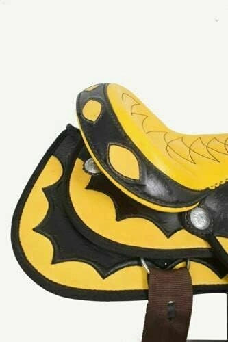 HUMAYL Saddlery Western Barrel Racing Horse Saddle Handmade Synthetic Cordura Lightweight Barrel Racing Saddle Trail Tack Classic Equestrian Horse Saddle Tack Size 10" to 18" inches Seat SB86