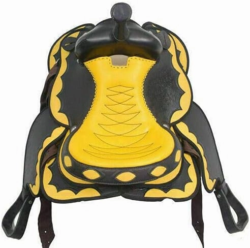HUMAYL Saddlery Western Barrel Racing Horse Saddle Handmade Synthetic Cordura Lightweight Barrel Racing Saddle Trail Tack Classic Equestrian Horse Saddle Tack Size 10" to 18" inches Seat SB86