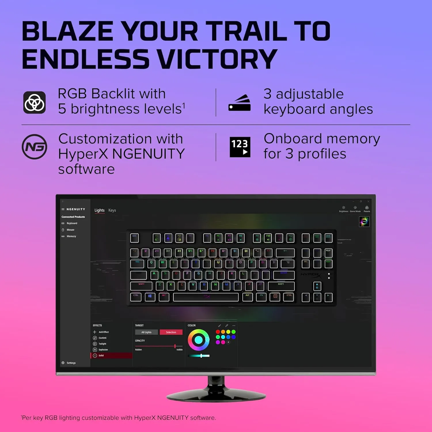 HyperX Alloy Origins Core - Tenkeyless Mechanical Gaming Keyboard, Software Controlled Light & Macro Customization, Compact Form Factor, RGB LED Backlit, Tactile HyperX Aqua Switch,Black