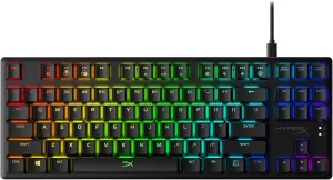 HyperX Alloy Origins Core - Tenkeyless Mechanical Gaming Keyboard, Software Controlled Light & Macro Customization, Compact Form Factor, RGB LED Backlit, Tactile HyperX Aqua Switch,Black
