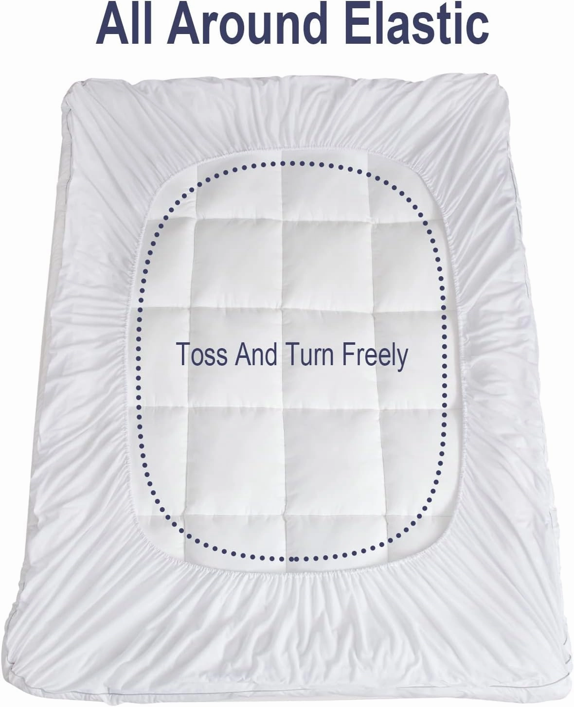 HYPREST Mattress Topper Twin XL, Extra Thick Down Alternative Mattress Topper 1300 GSM, 100% Cotton Cooling Soft Quilted Plush Pillow Top Mattress Pad 8-24"