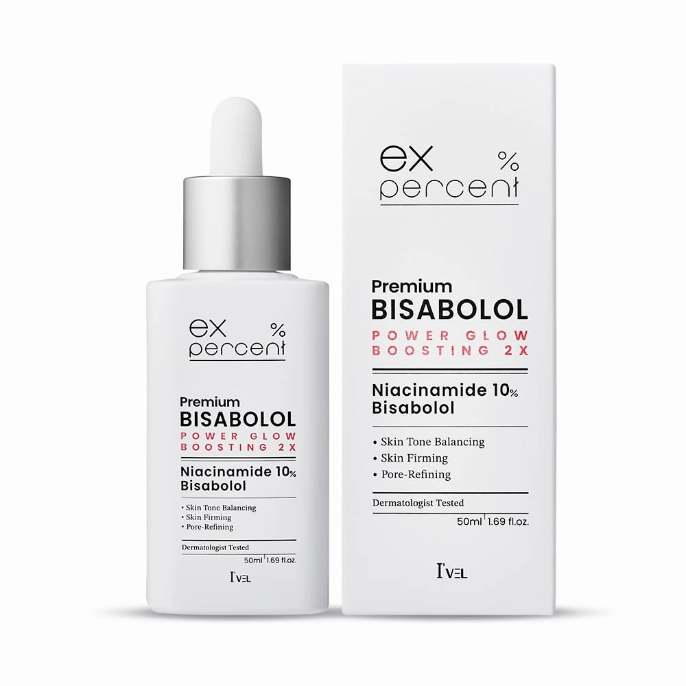 I'VEL EX.PERCENT BISABOLOL Ampoule For Face with niacinamide10% for bright and supple skin, Improve skin pores, melanin, and moisturizing, 50ml