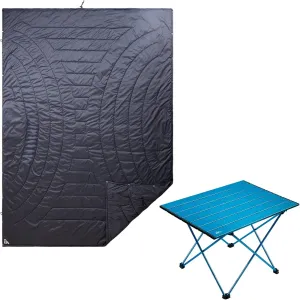iClimb 1 Folding Table and 1 3M Thinsulate Insulation Warm Camping Blanket Bundle, Ultralight Compact for Single Adult Outdoor Camping Backpacking Hiking Beach Concert Motorcycling