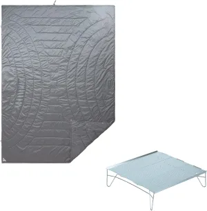 iClimb 1 Solo Mini Folding Table and 1 3M Thinsulate Insulation Warm Camping Blanket Bundle, Ultralight Compact for Solo Person Outdoor Backpacking Beach Camping Concert