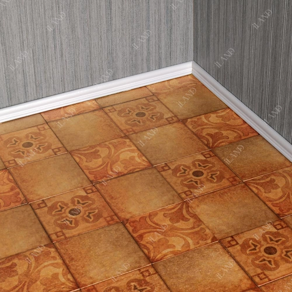 iLAND Dollhouse Flooring on 1/12 Scale 1/6 Scale, Miniature Dollhouse Accessories, 60pcs Double-Sided Dollhouse Floor Tiles (Advanced Classical Inlays & Marbling Pattern)