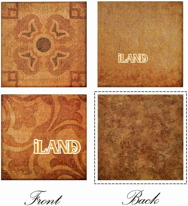 iLAND Dollhouse Flooring on 1/12 Scale 1/6 Scale, Miniature Dollhouse Accessories, 60pcs Double-Sided Dollhouse Floor Tiles (Advanced Classical Inlays & Marbling Pattern)