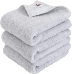 Imabari Towel, 3-Piece Hand Towel Set, Japanese Towels, Soft and Fluffy Towel, Luxury Cotton, Mist Grey