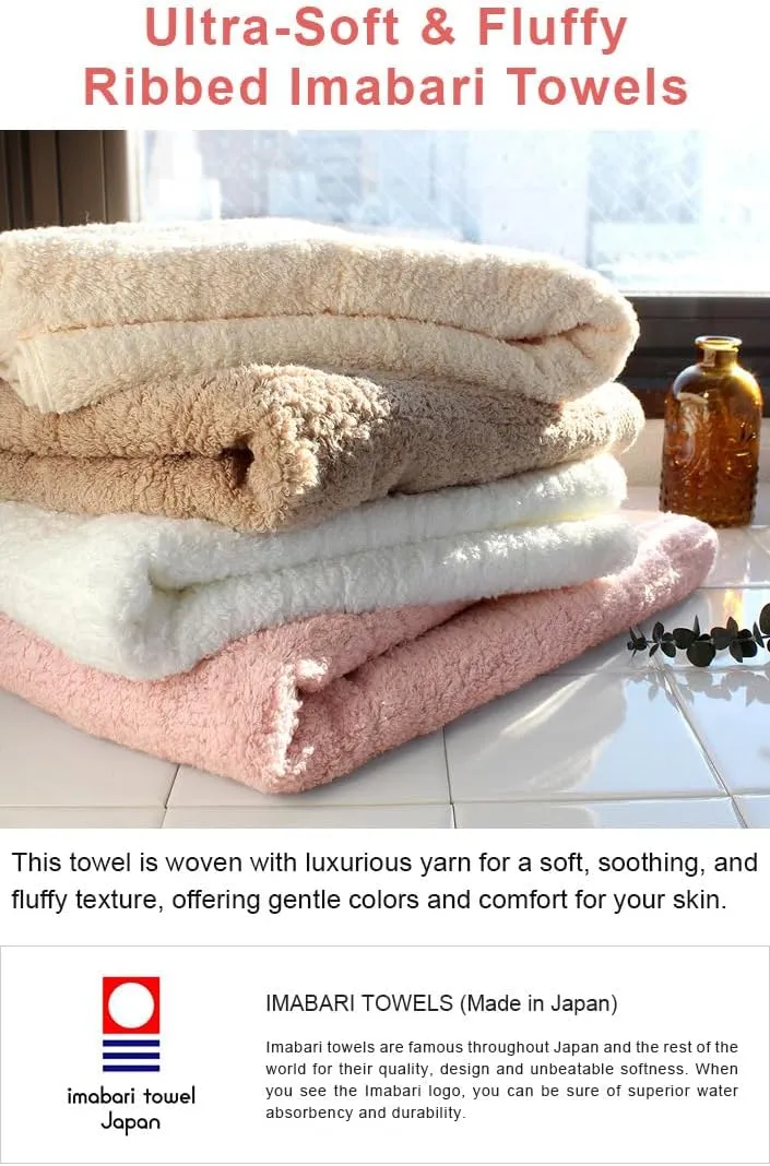 Imabari Towel, 3-Piece Hand Towel Set, Japanese Towels, Soft and Fluffy Towel, Luxury Cotton, Mist Grey