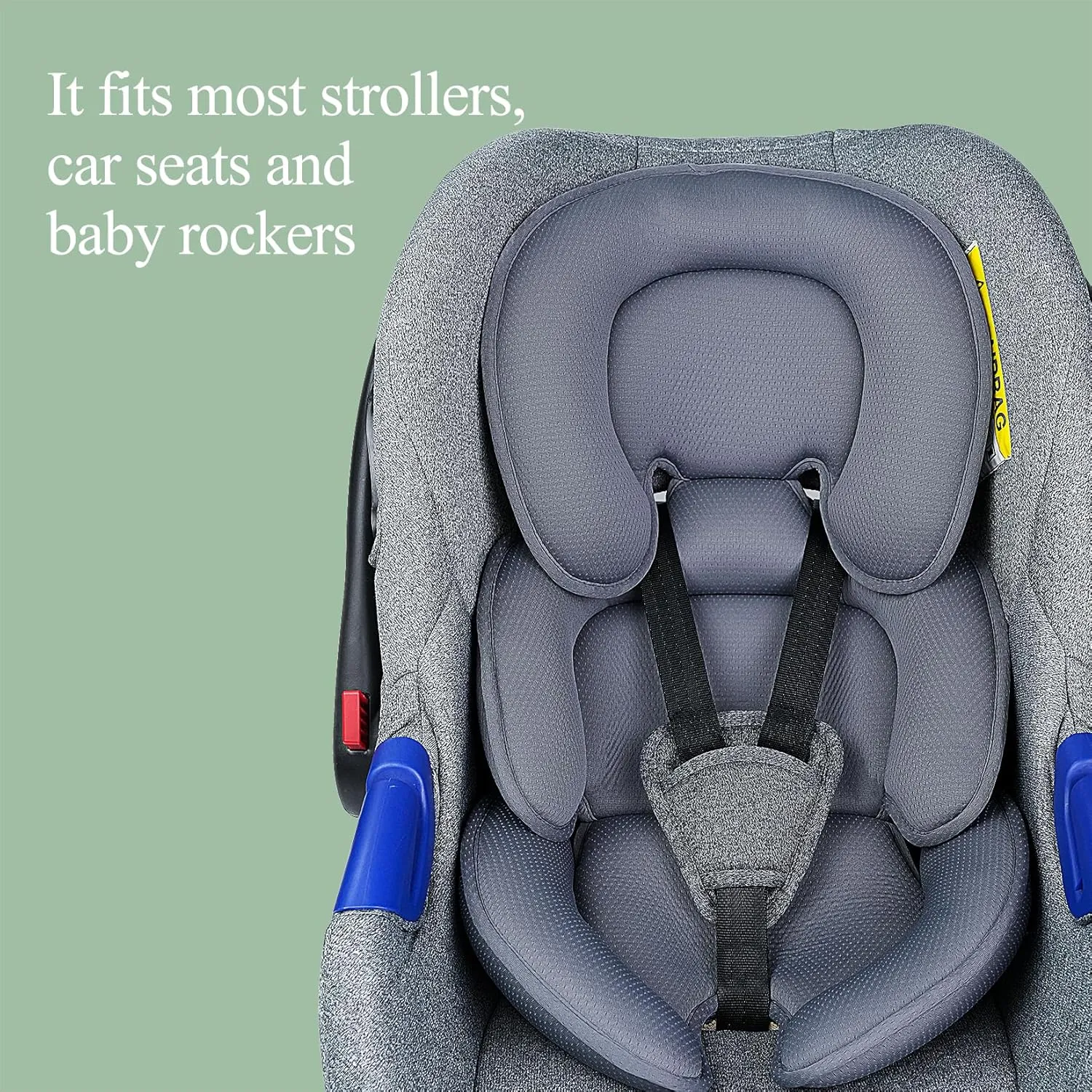 Infant Car Seat Insert, Car Seat Head and Body Supports for Babies, Soft Car Seat Insert Cushion Pad Suit for Infant Car Seats and Baby Strollers(Grey)
