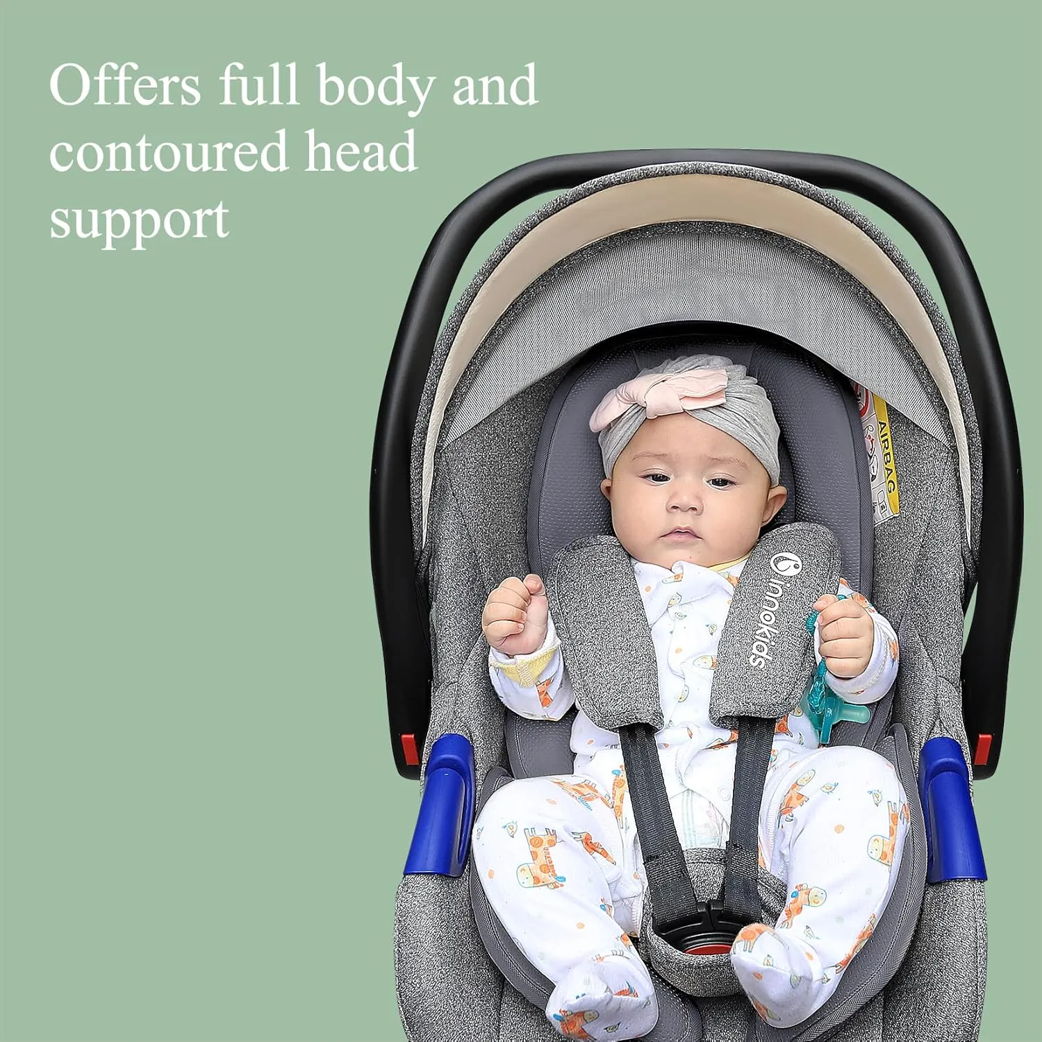 Infant Car Seat Insert, Car Seat Head and Body Supports for Babies, Soft Car Seat Insert Cushion Pad Suit for Infant Car Seats and Baby Strollers(Grey)